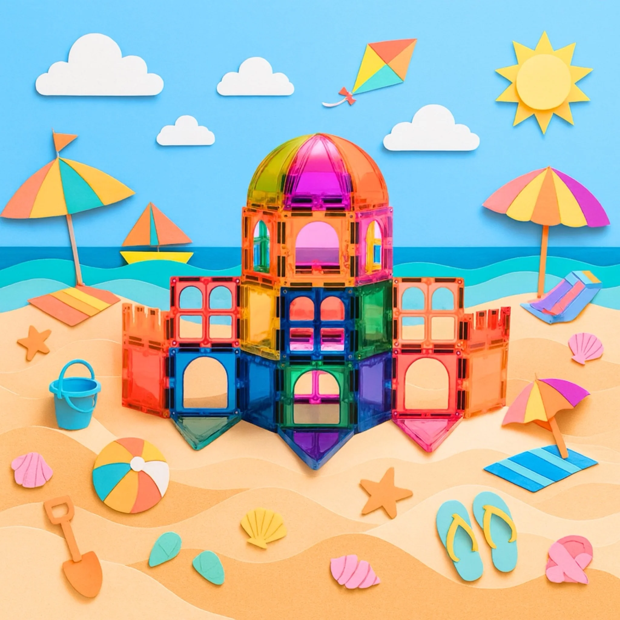 48-Piece Architectural Magnetic Tiles Set