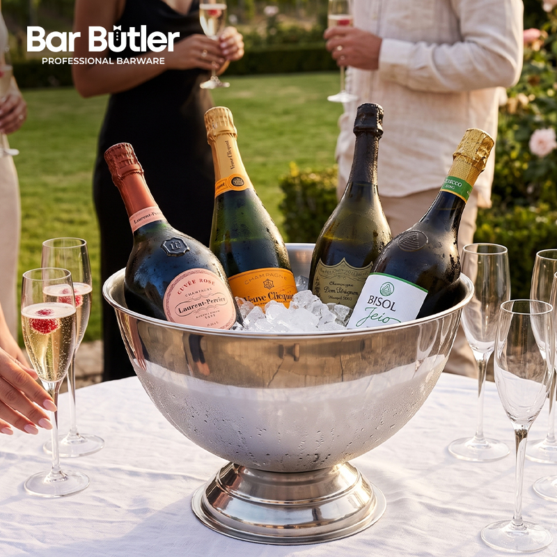 10L Stainless Steel Pedestal Champagne and Ice Bowl