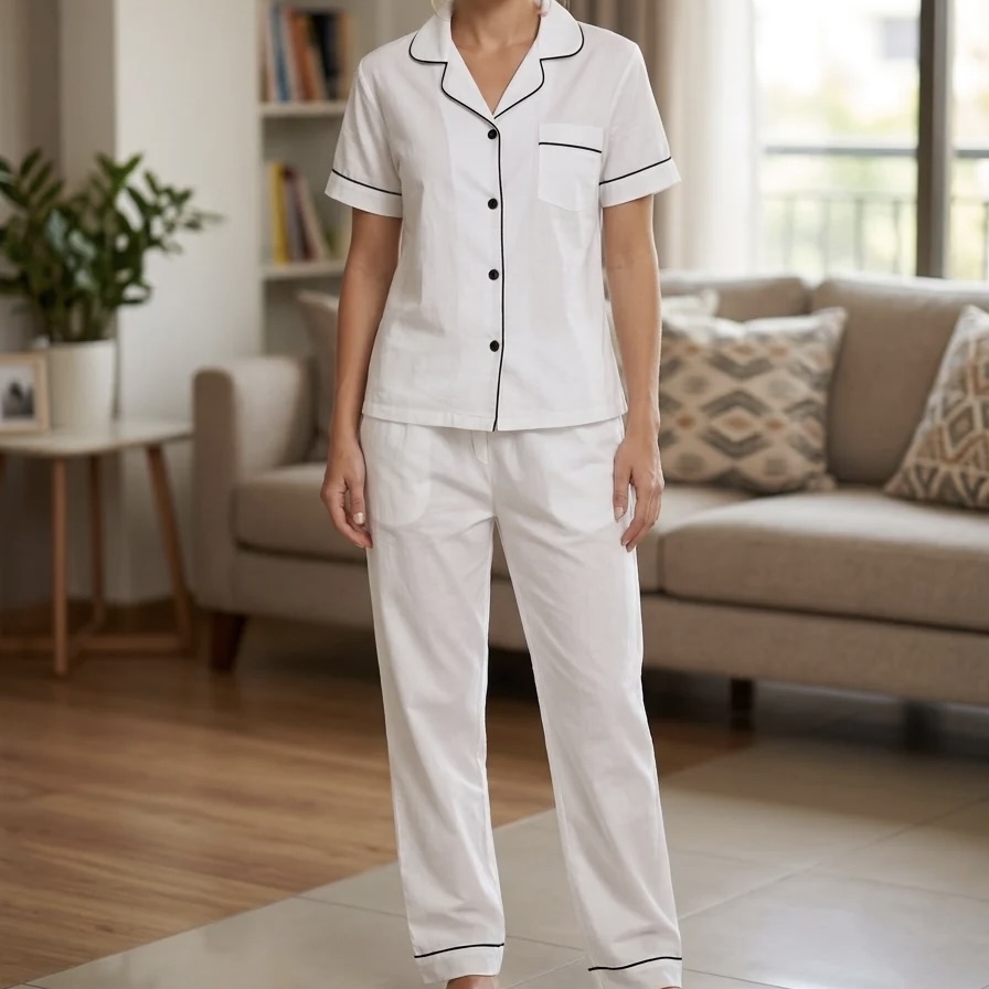 Ladies 2-Piece Button Down Sleepwear Set