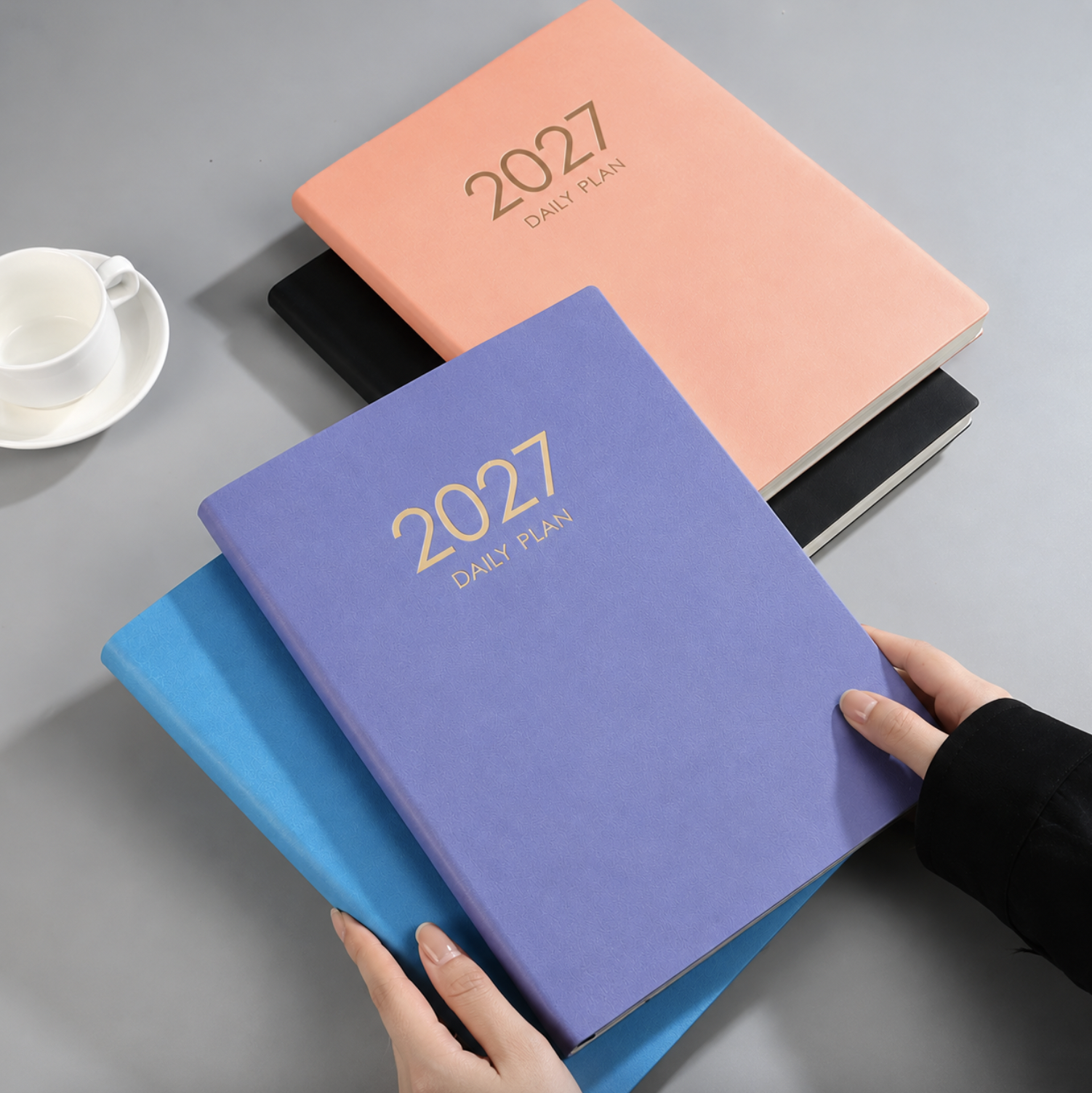 2027 A4 Faux Leather Daily Planner Diary