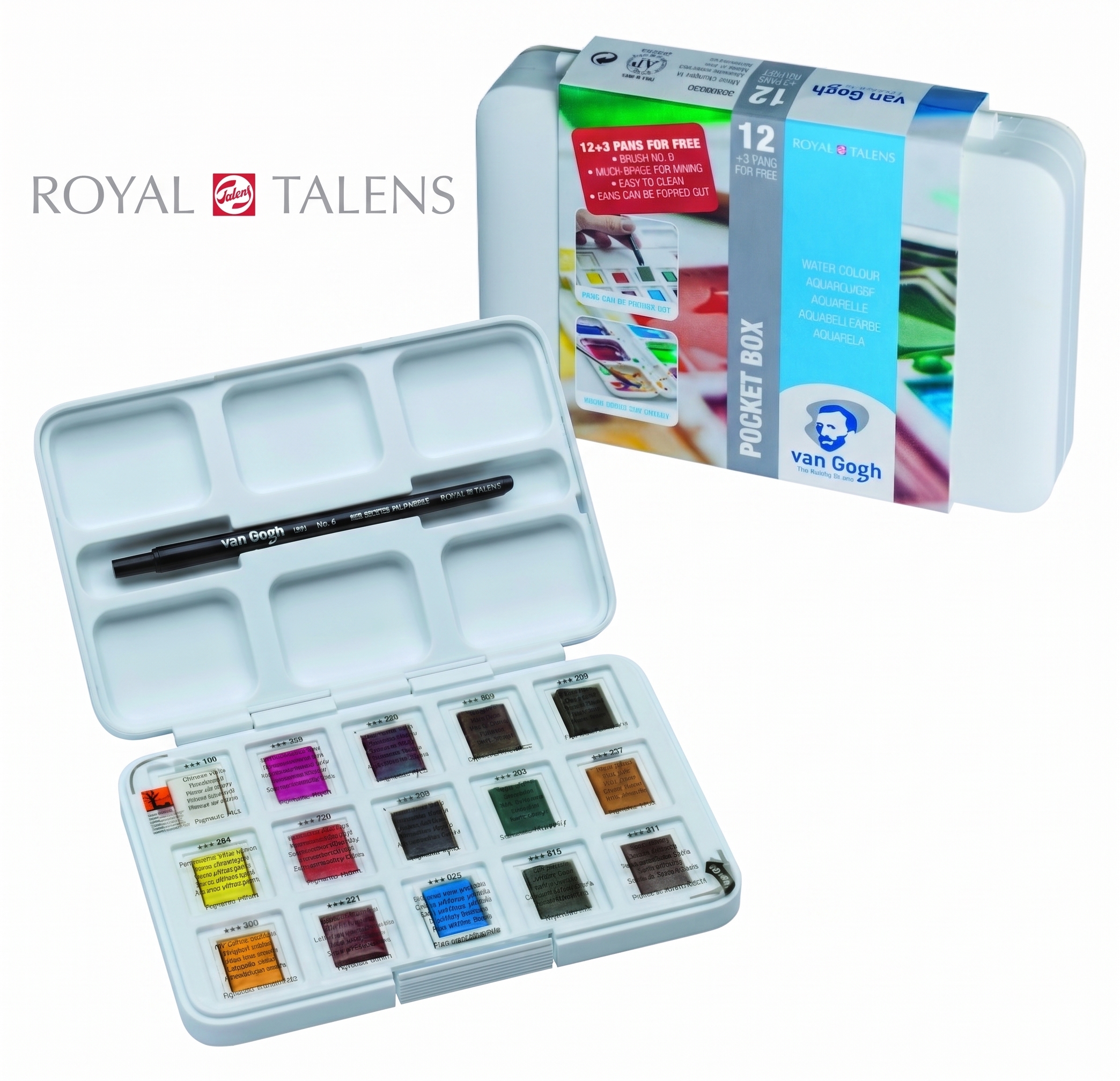 16-Piece Van Gogh 12ml Watercolour Pocket Box Set