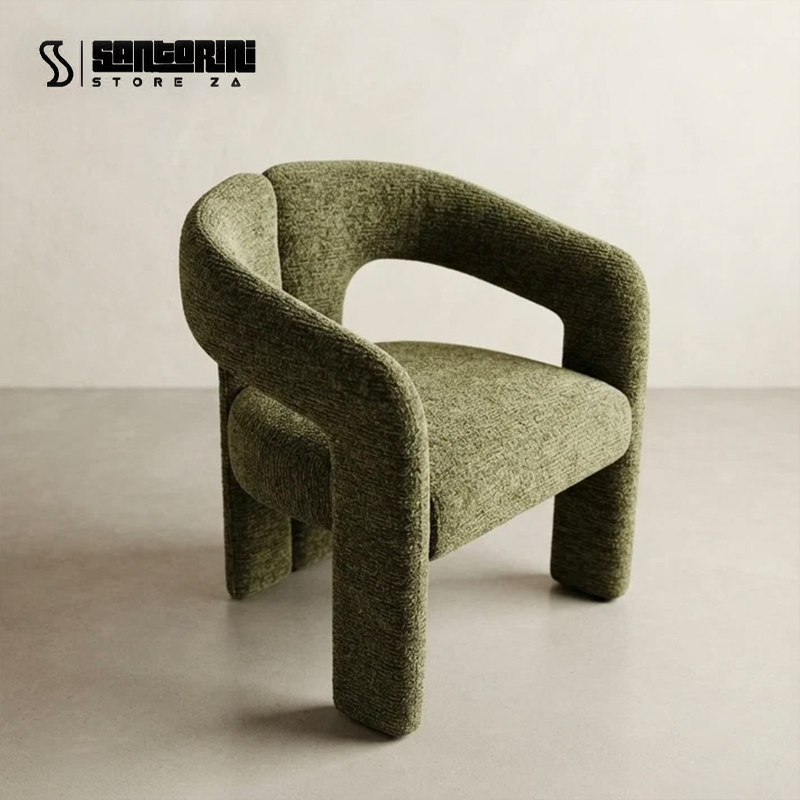 Modern Upholstered Accent Chair with Wrap-Around Backrest