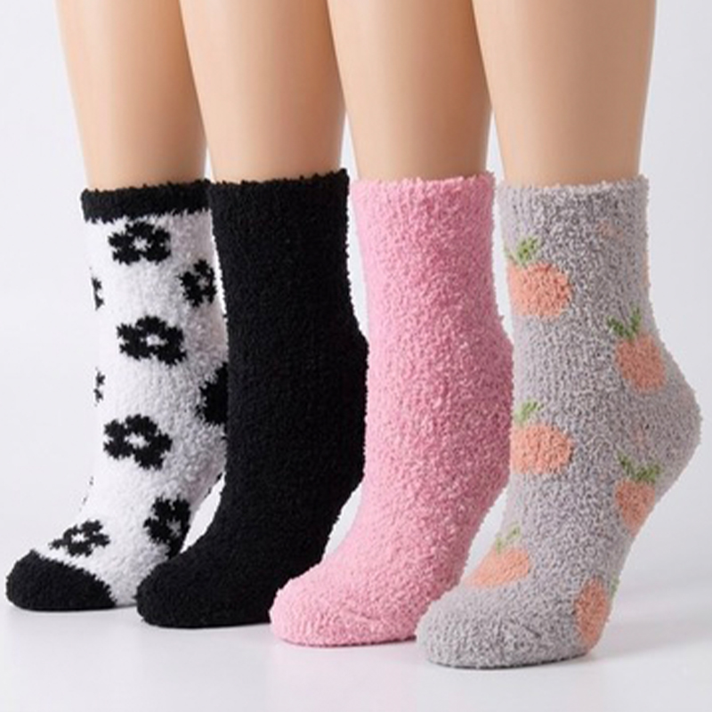 4x Pairs of Ladies Fluffy Winter Socks