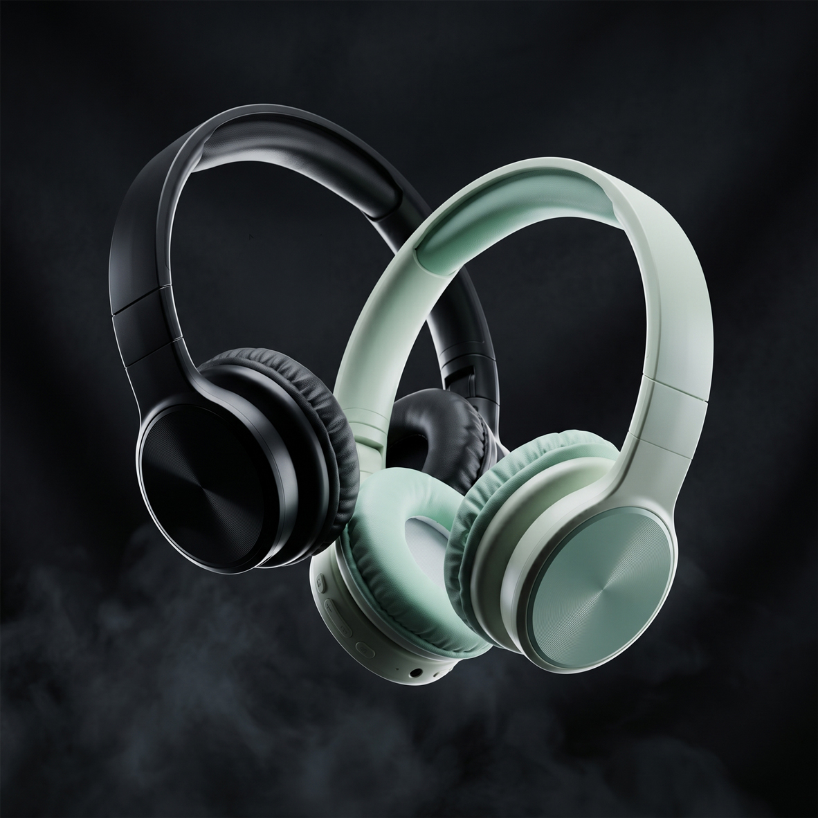 2x Wireless Foldable Headsets with RGB Lighting
