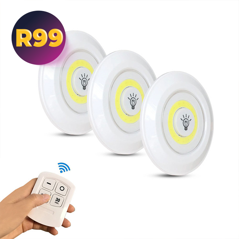 3 or 6x COB LED Lights with Remote Control