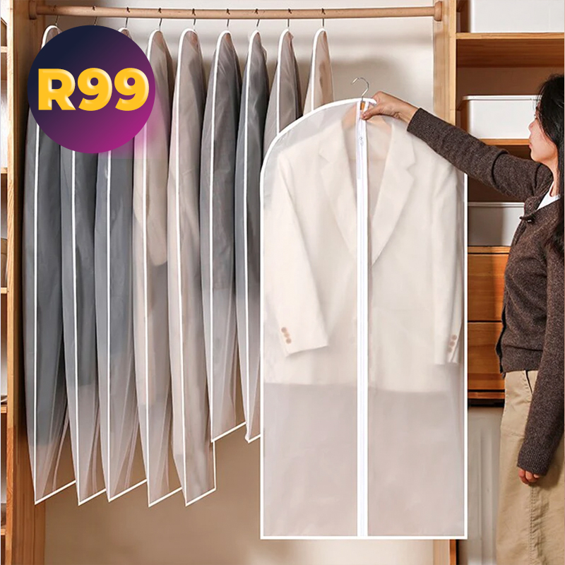 5x Full Zipper Clear Garment Bags