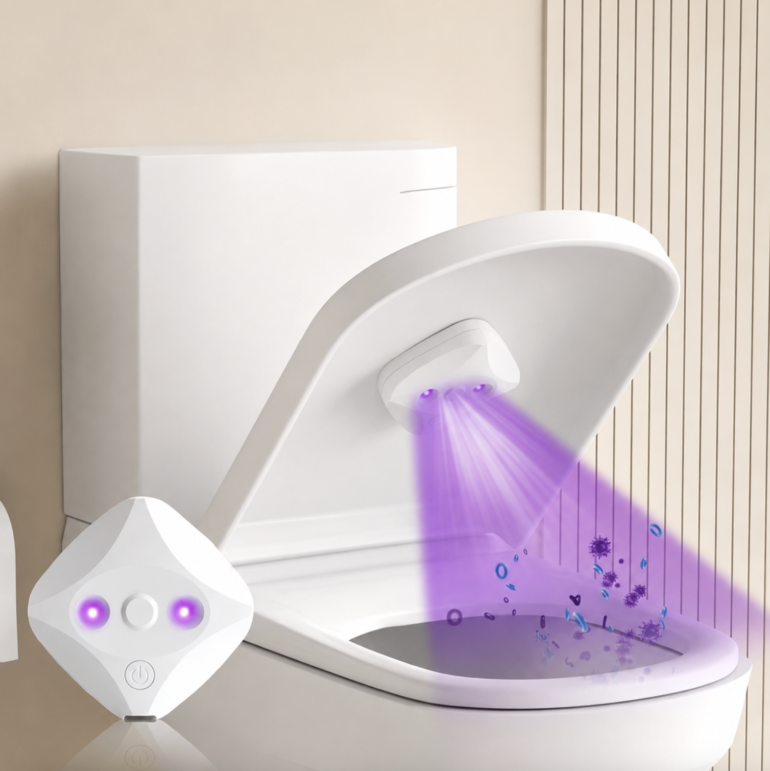 Rechargeable Motion Sensor LED Toilet Night Light with UV Sterilisation