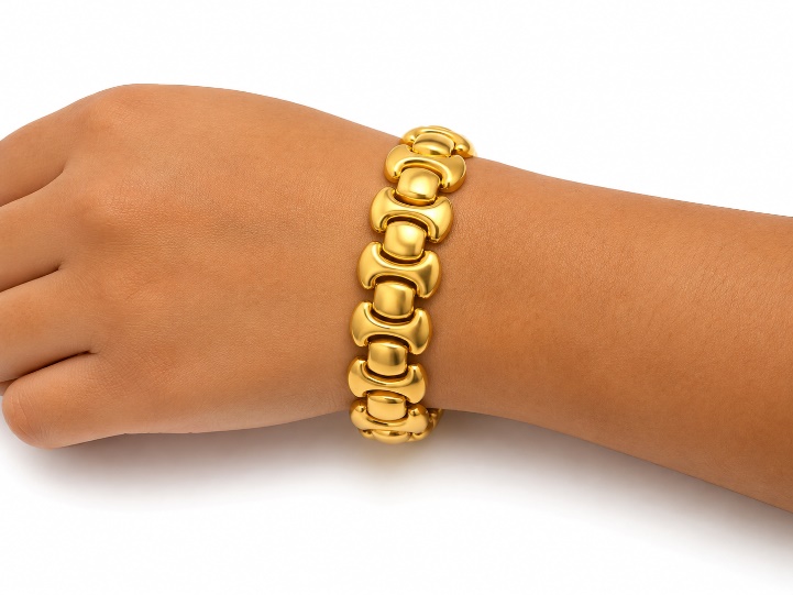 Ladies Golden Crush Statement Bracelet
