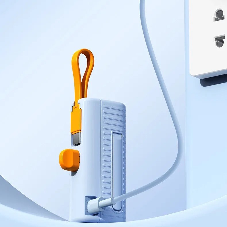 5000mAh Capsule Power Bank with Built-In Phone Stand