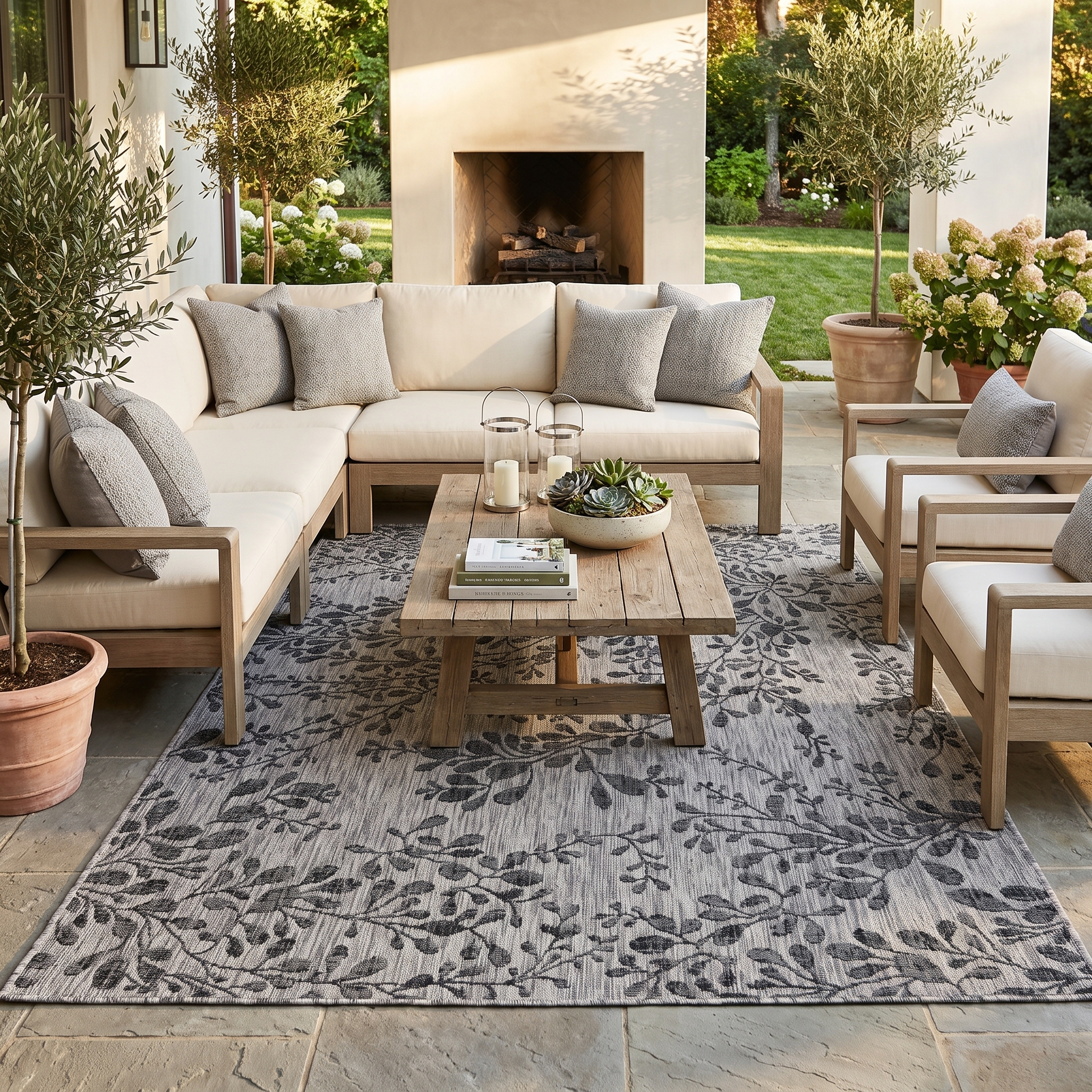 Allaperto Vine Grey Indoor/Outdoor Rug
