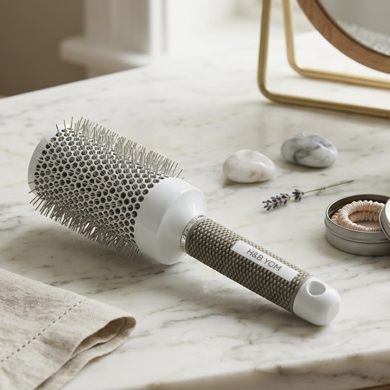 White Blow Drying Round Brush