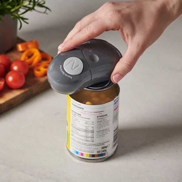 Battery-Powered One-Touch Can Opener with Built-in Magnet