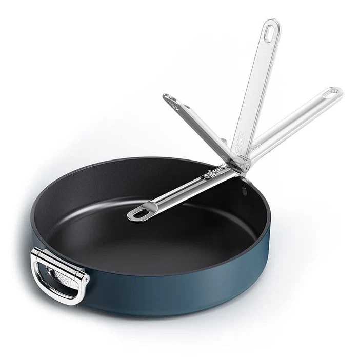 Space Ceramic Non-Stick Frying Pan with Folding Handle