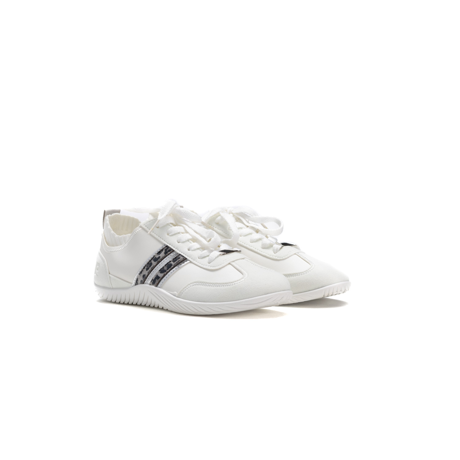 Ladies Casual Metallic Stripe Sneakers