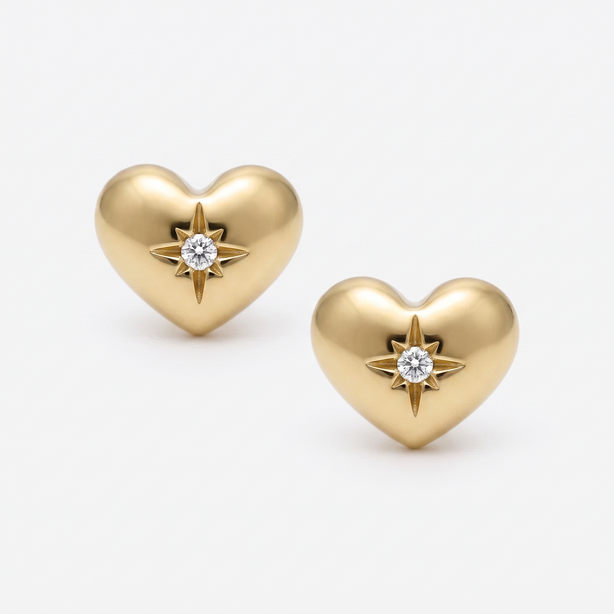 Ladies Sadie All My Love Gold-Tone Stainless Steel Heart Stud Earrings