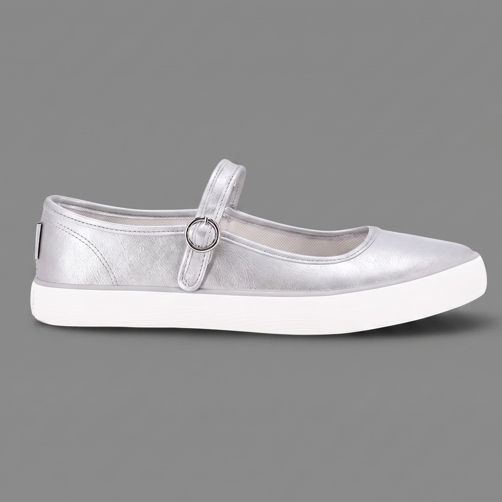 Ladies Silver Elisa Mary Jane Sneakers
