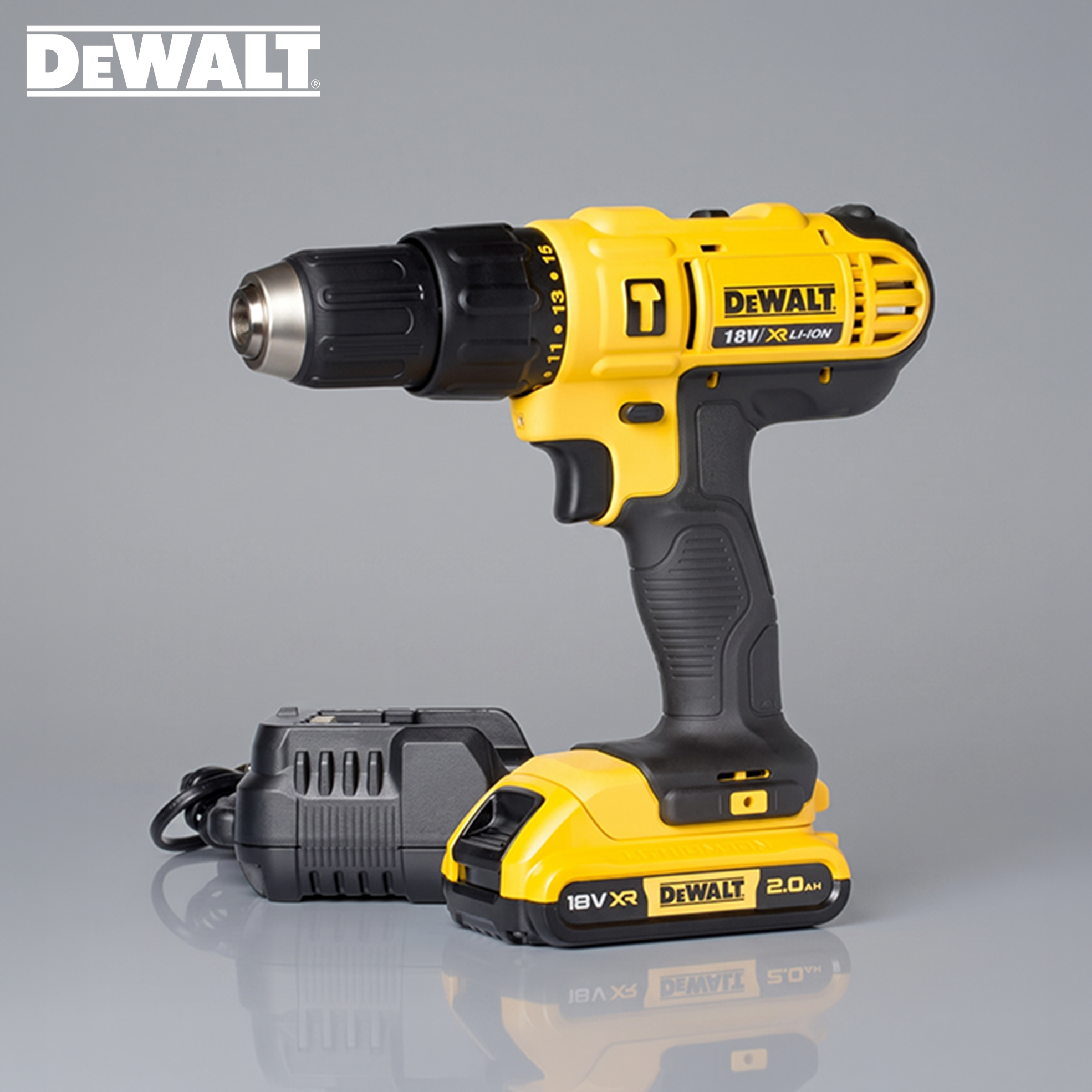 18V XR Cordless Hammer Drill Driver with Battery (Model: DCD776D1-QW)