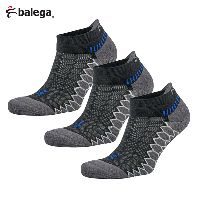 3x Pairs of Silver Antimicrobial No-Show Compression Fit Running Socks