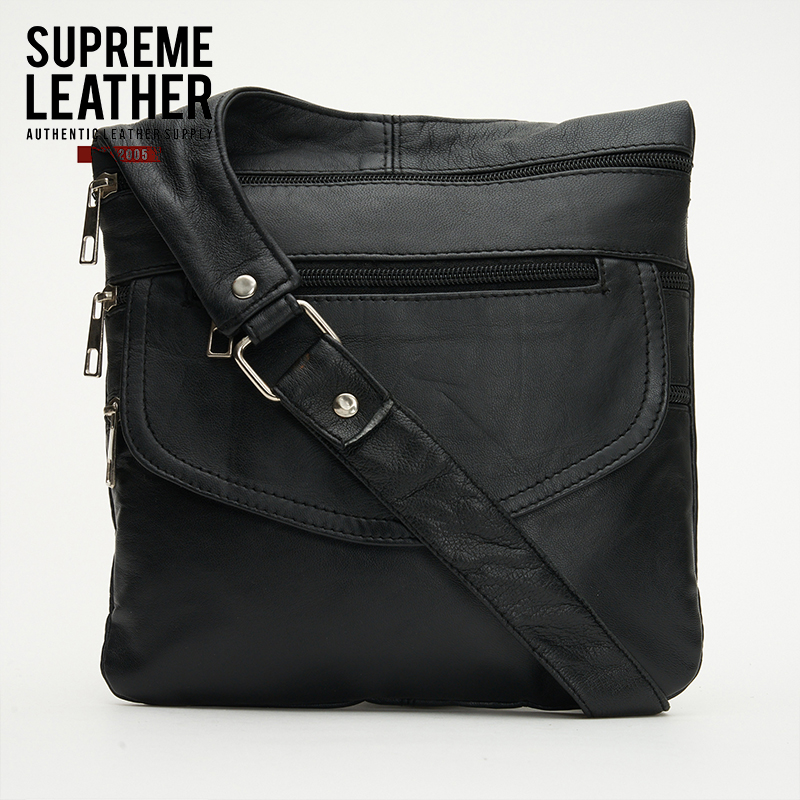Genuine Leather Sling Bag with Pockets