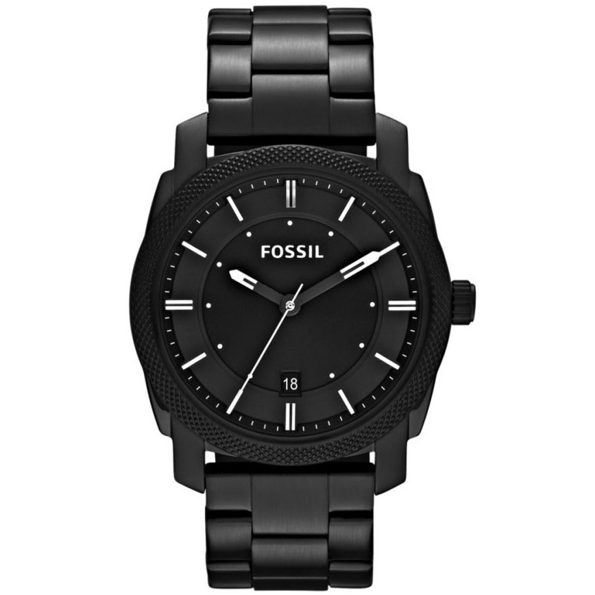 Men's Machine Black Round Stainless Steel Watch