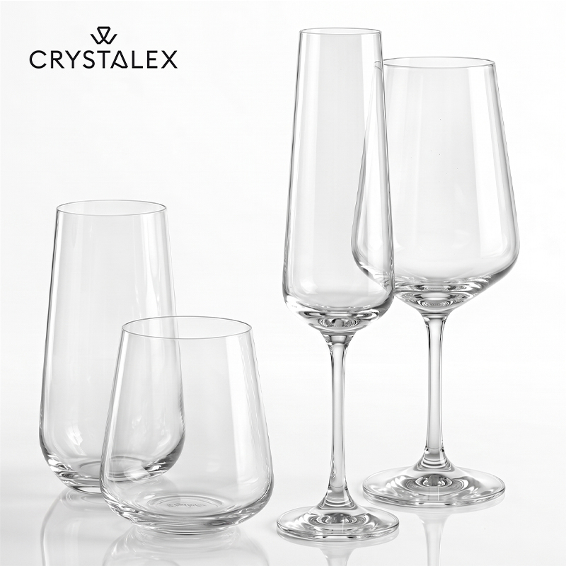 24-Piece Sandra B Crystal Glassware Set