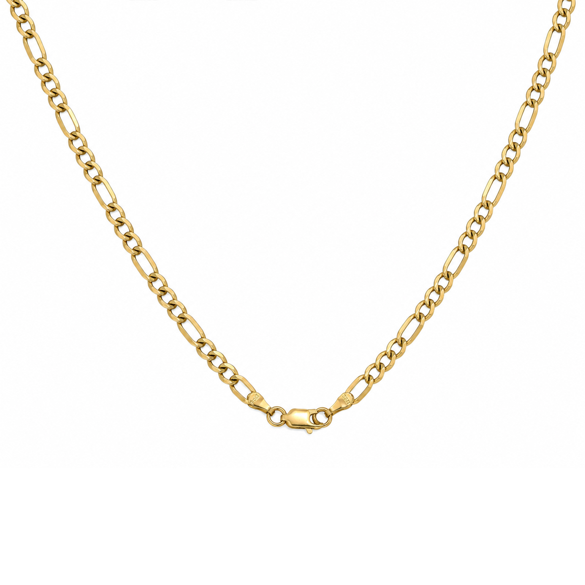 9kt Gold Bonded 3+1 Figaro Necklace