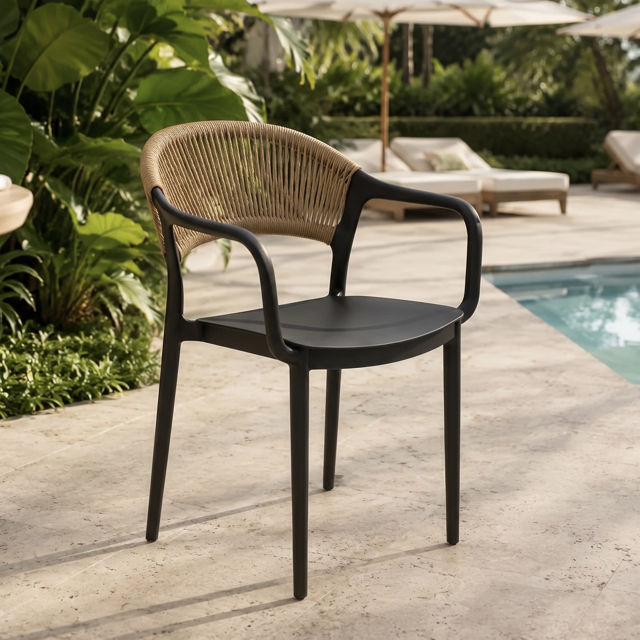 4x Indoor or Outdoor Rope Dining Chairs