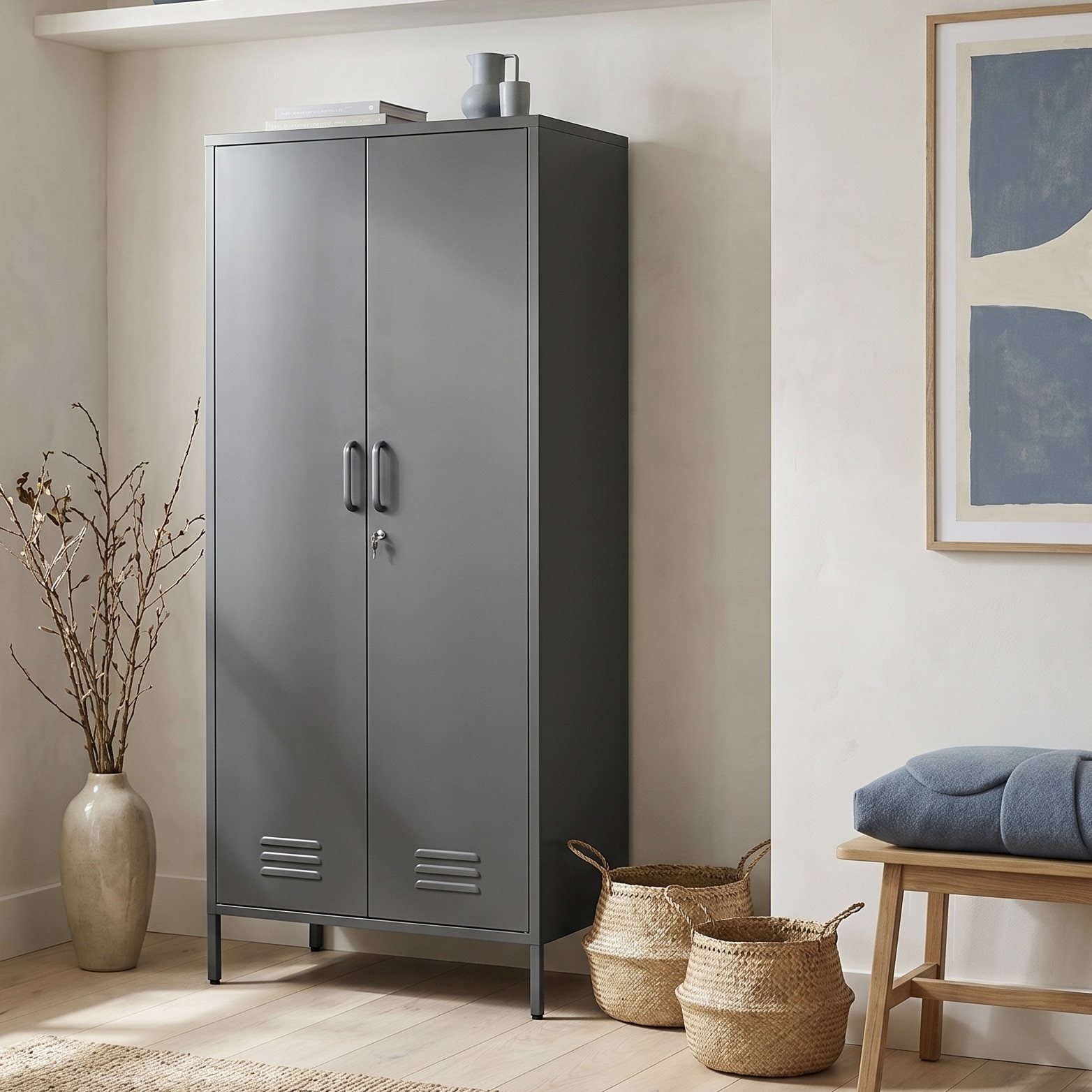 Bloom Two-Door Metal Wardrobe