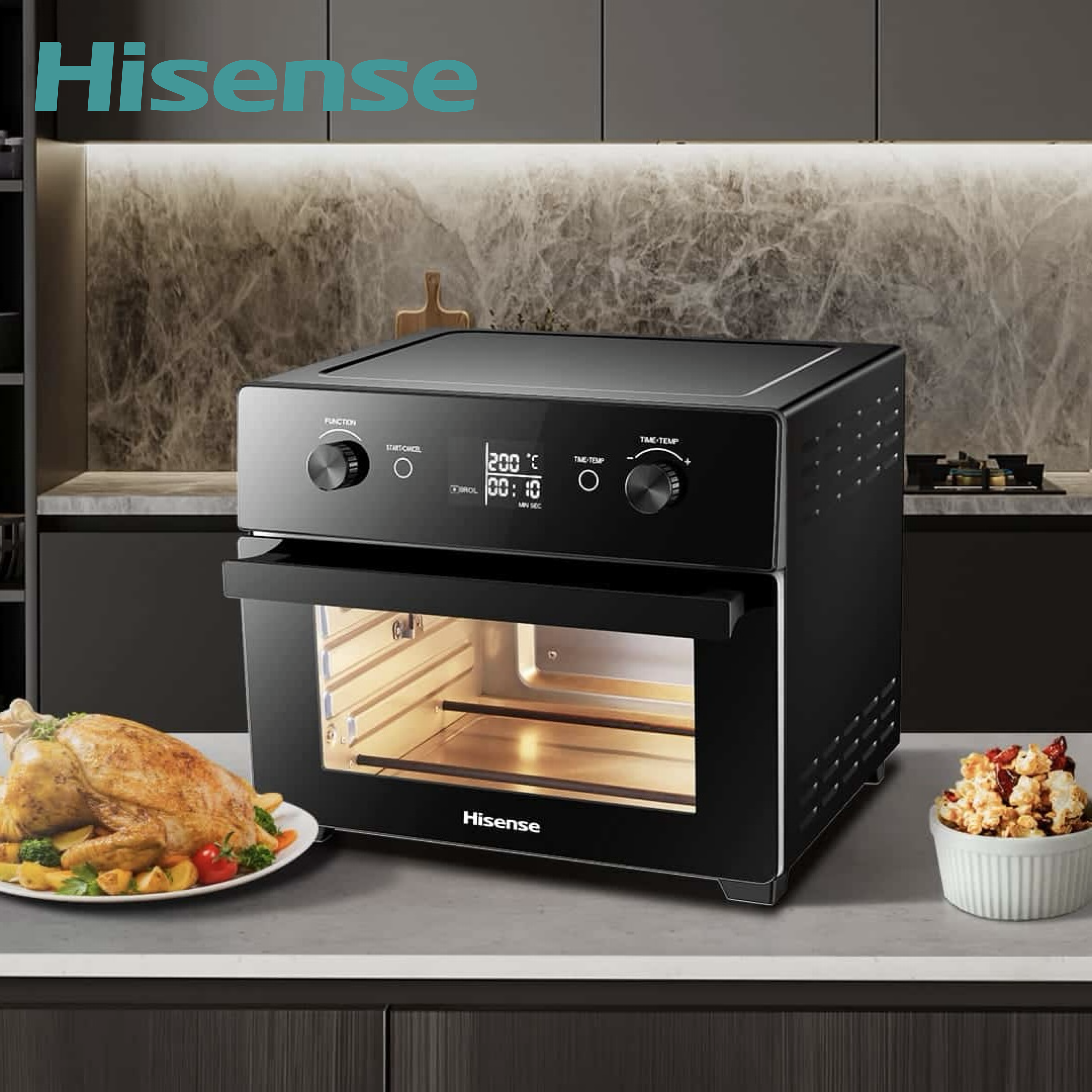20L 7-in-1 1800W Air Fryer Oven with Rotisserie and Convection Fan (Model: H20AOBK1S5)