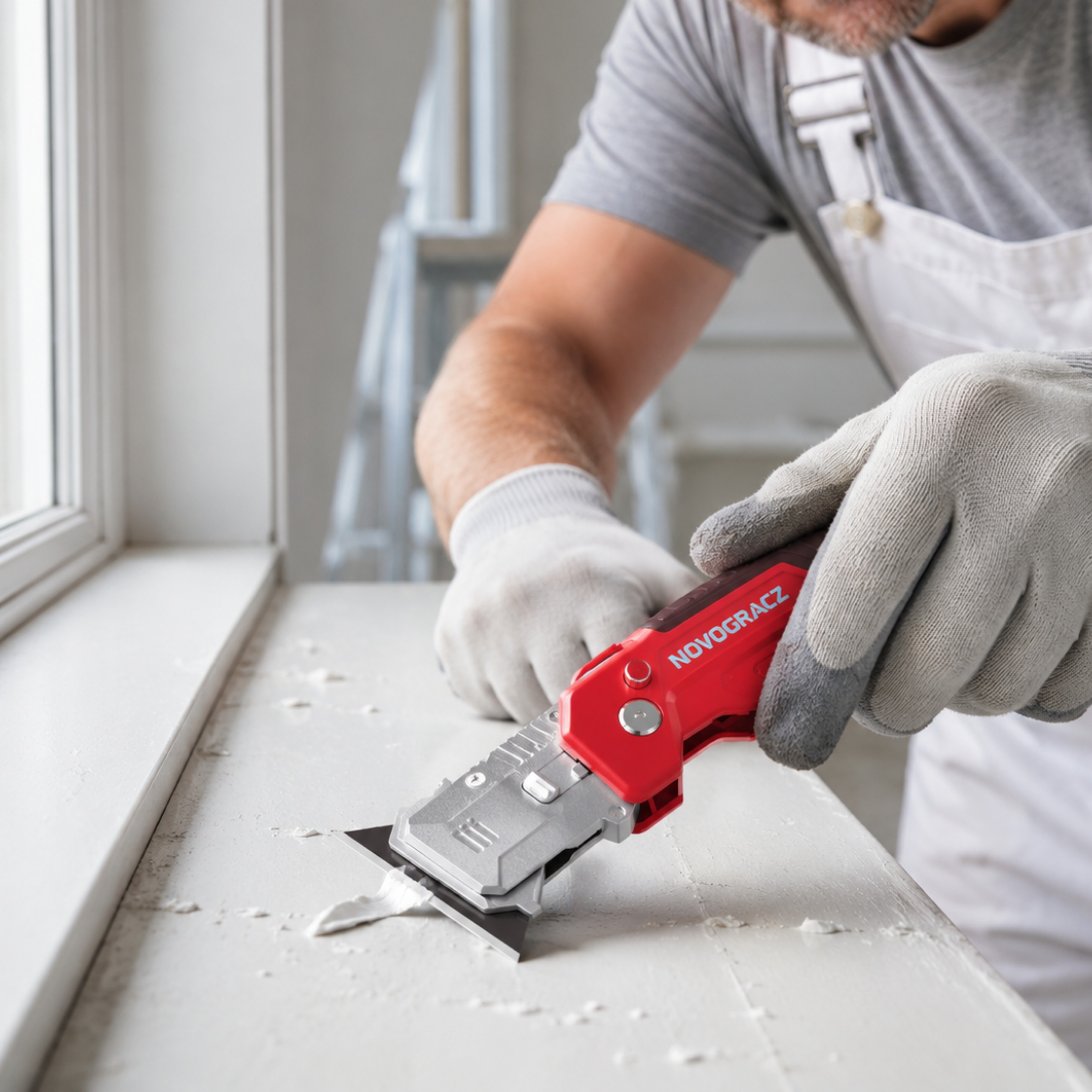 2-in-1 Folding Utility Knife and Scraper with Spare Blades