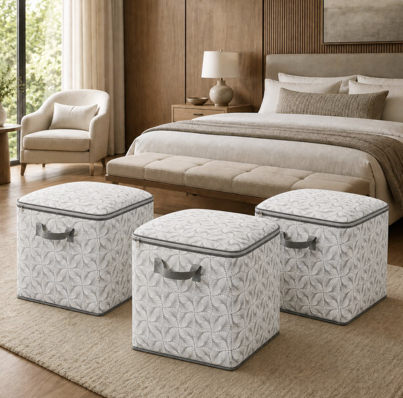 3x Baroque Jumbo Storage Bags