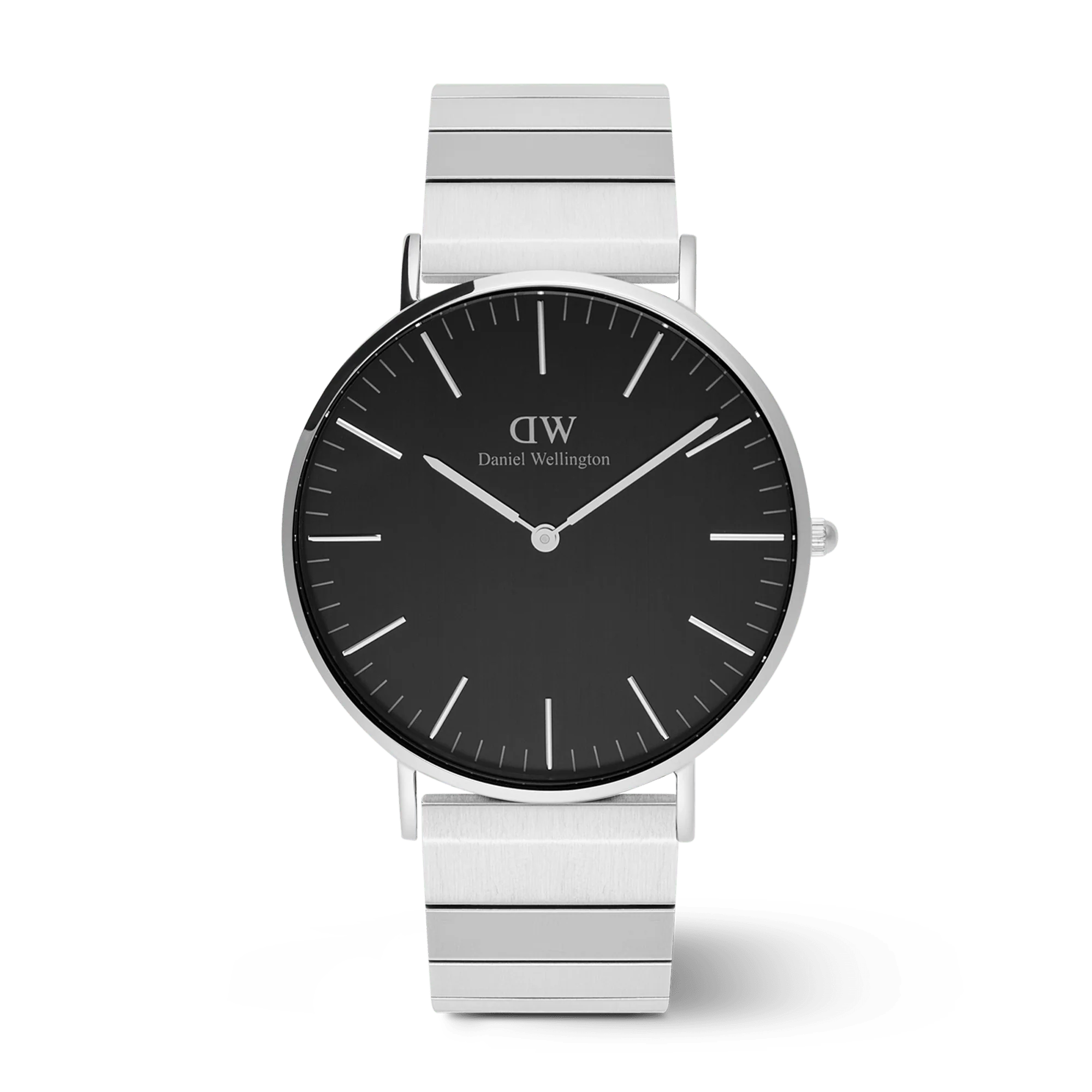 Men's Silver Onyx Brushed Piano Link Watch