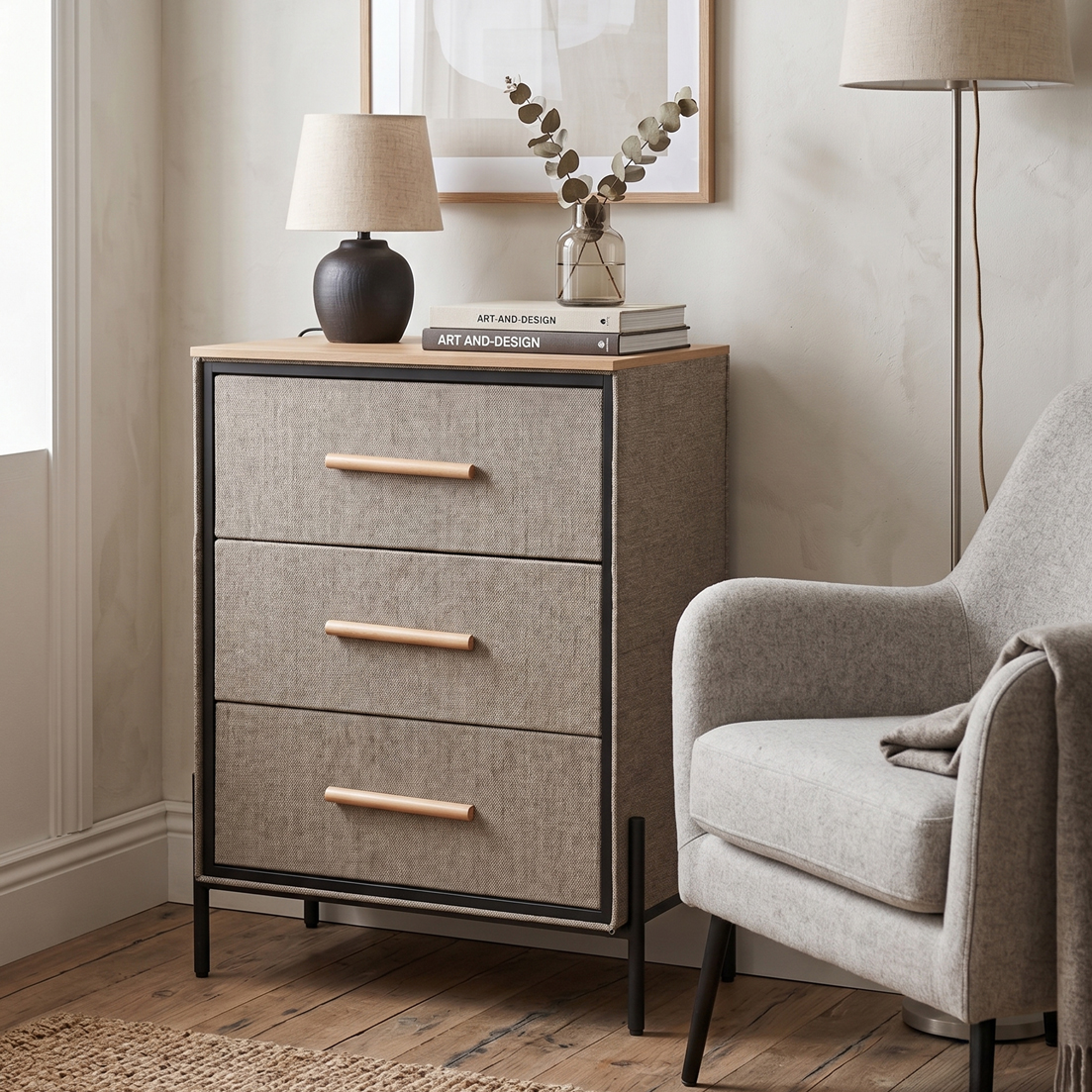 3-Drawer Milton Side Table (Demo Stock)