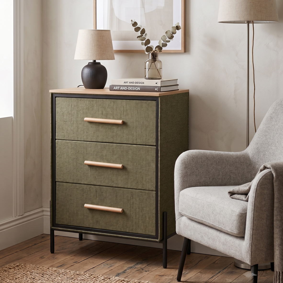 3-Drawer Milton Side Table