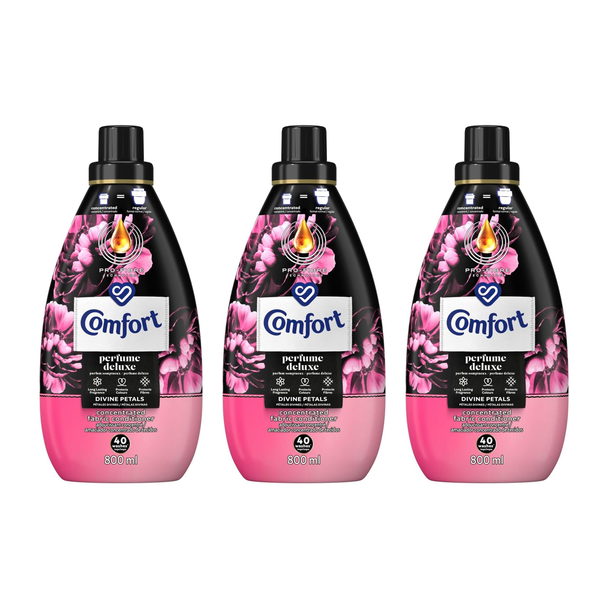 3x 800ml Deluxe Perfume Fabric Conditioners
