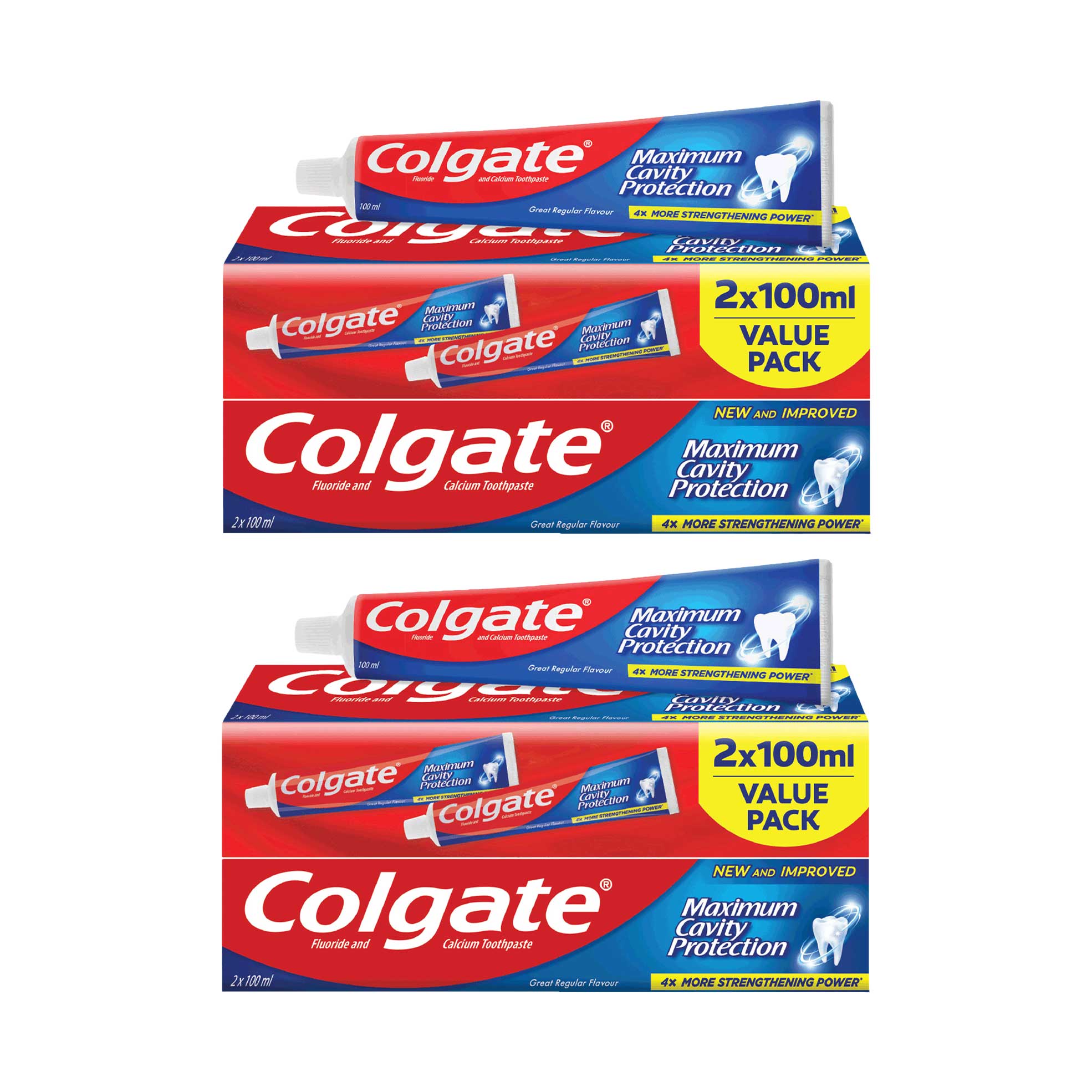 2x 2's 100ml Maximum Cavity Protection Toothpastes Value Packs