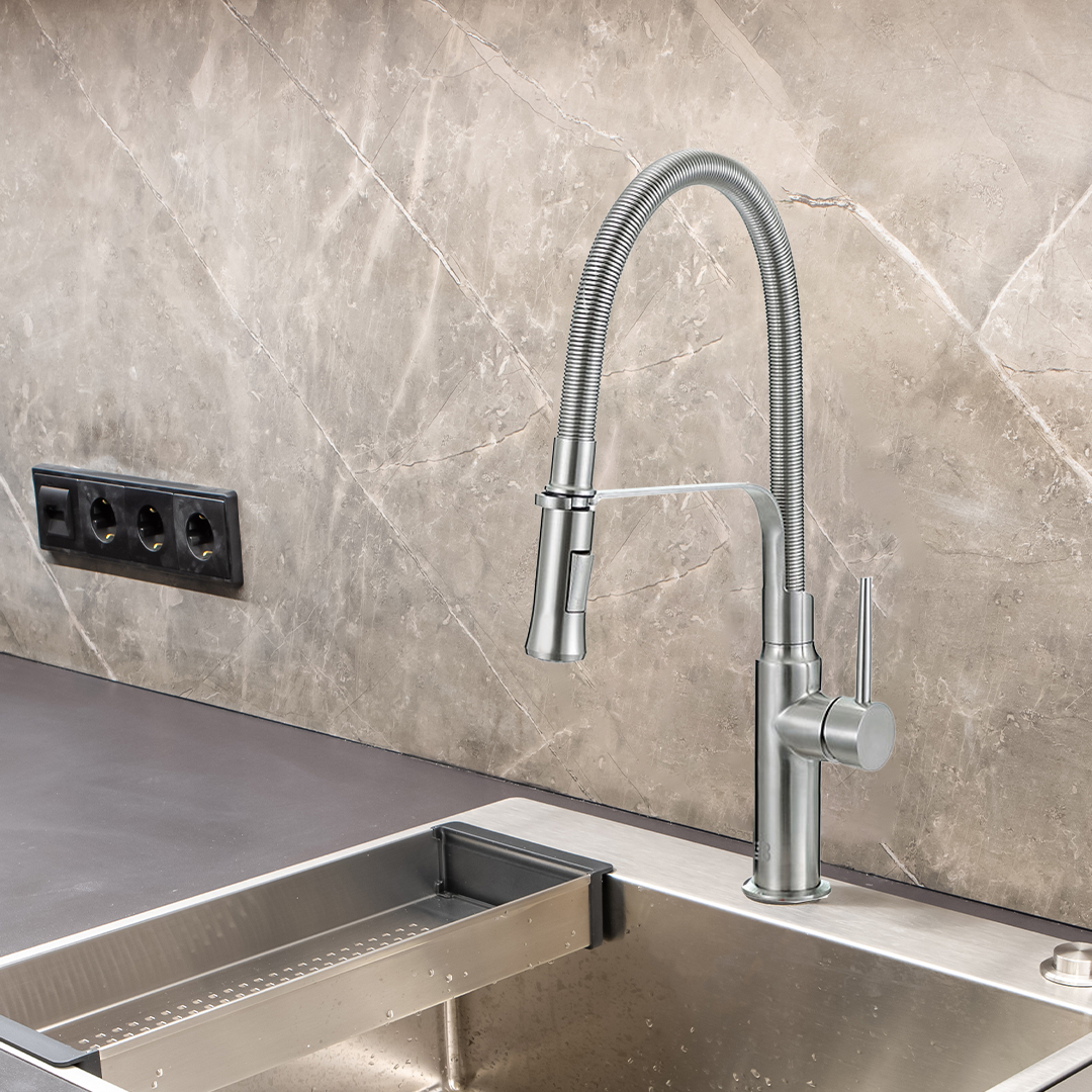 Stainless Steel Sink and Spray Mixer Set