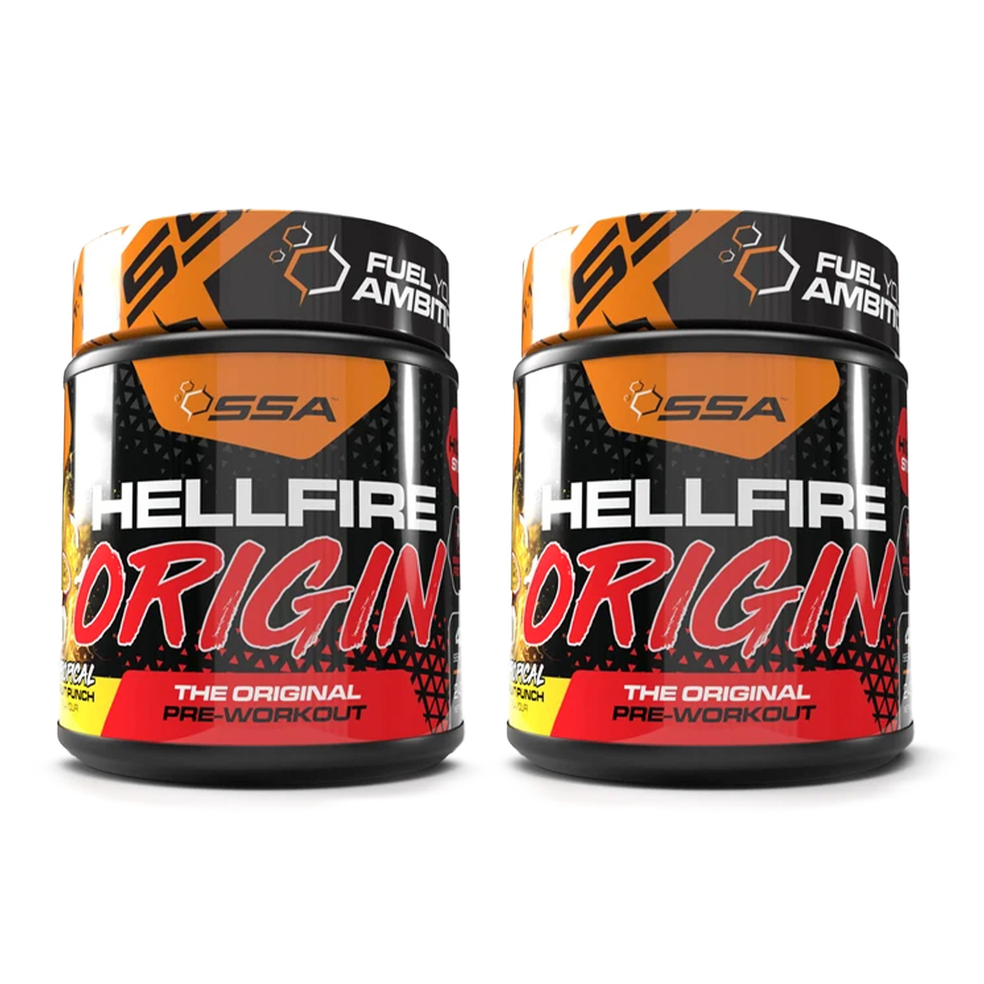 2x 240g Hellfire Original Tropical Punch Flavoured Pre-Workouts