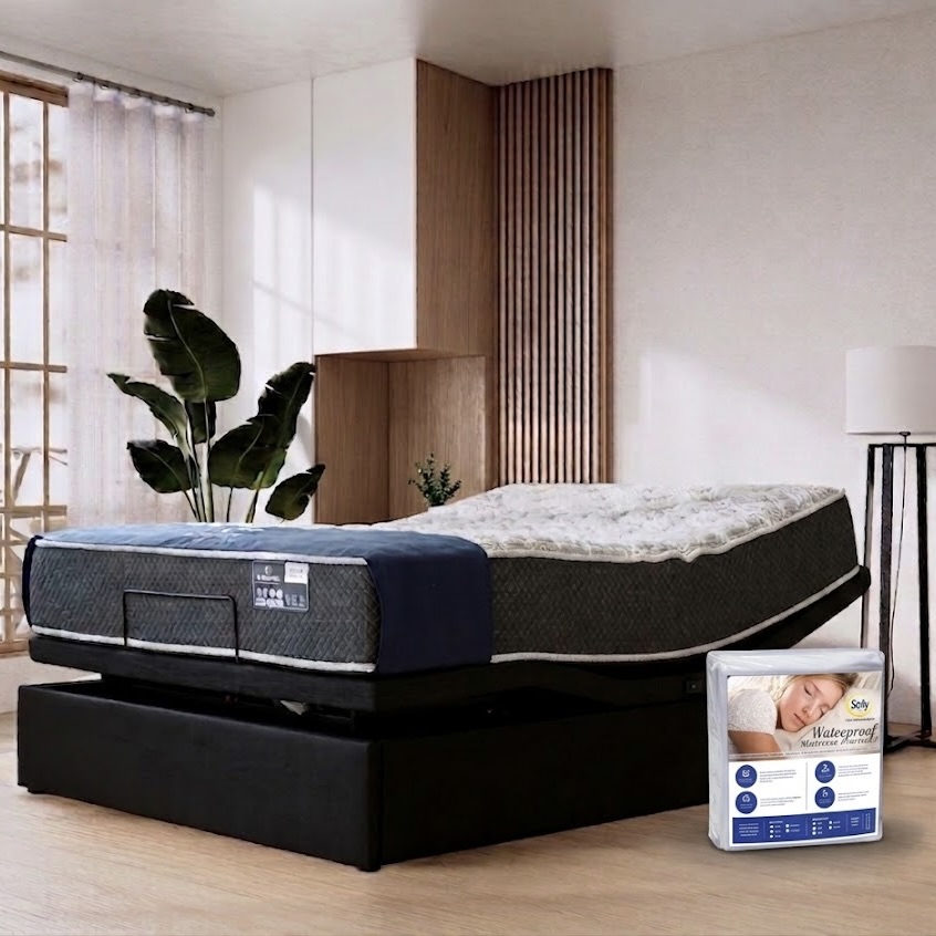 Dreamotion Adjustable Bed Set with Mattress Protector
