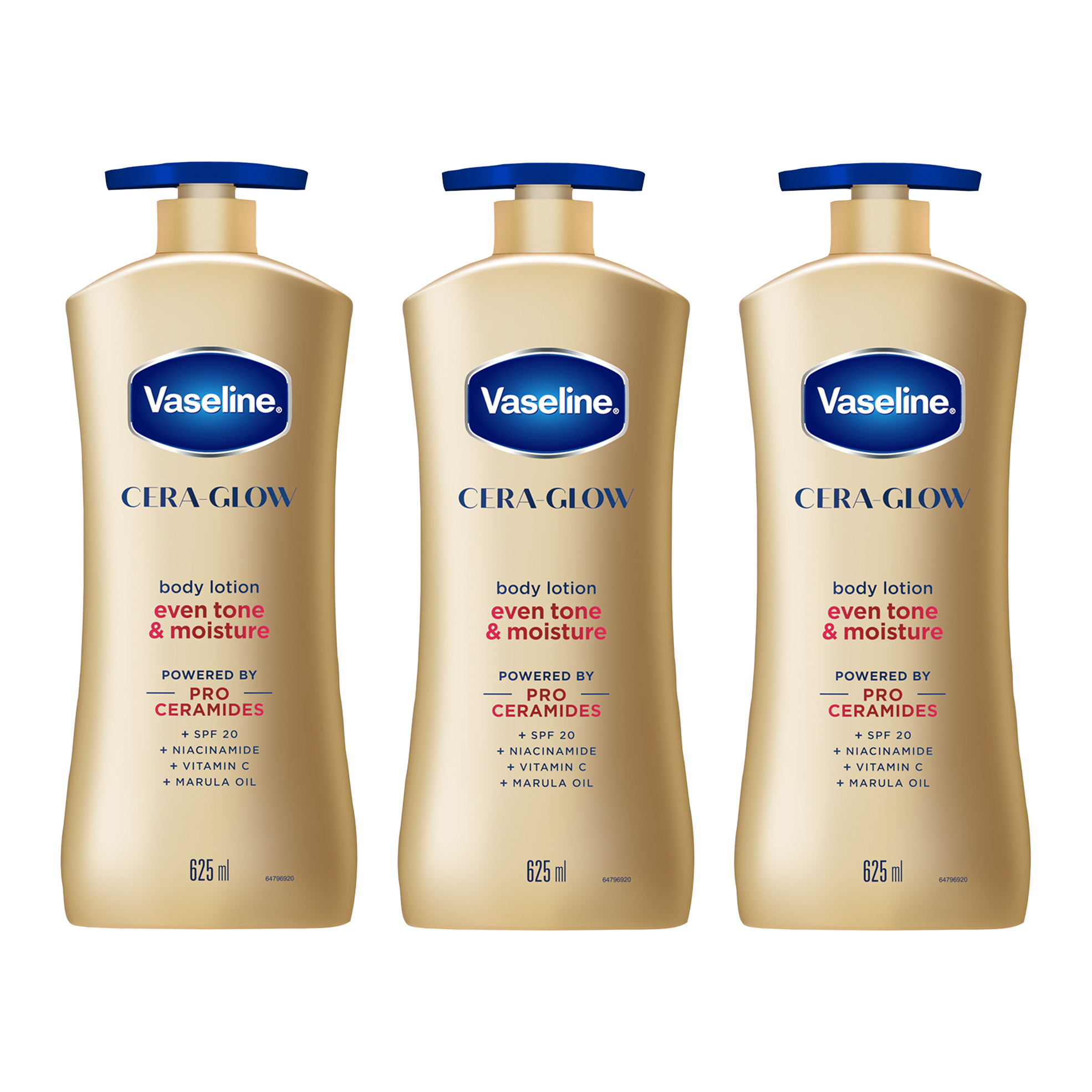 3x 625ml Cera-Glow Body Lotions