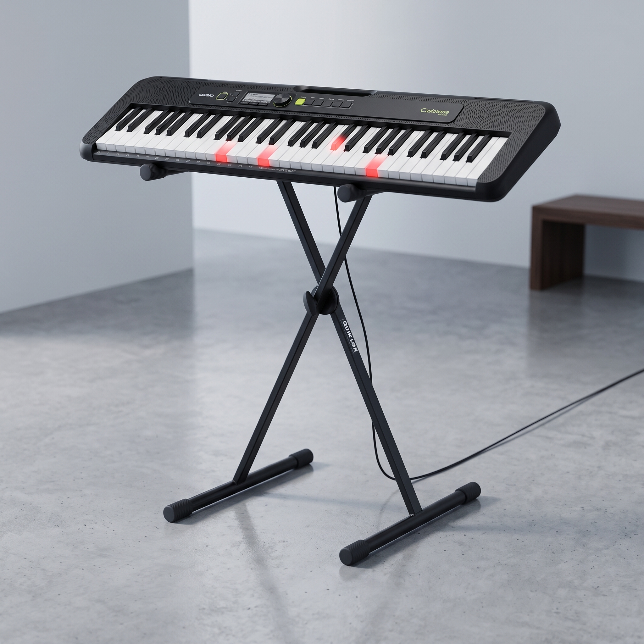 61-Key Lighting Touch Responsive Keyboard with Single Braised Stand (Model: LK-S250)