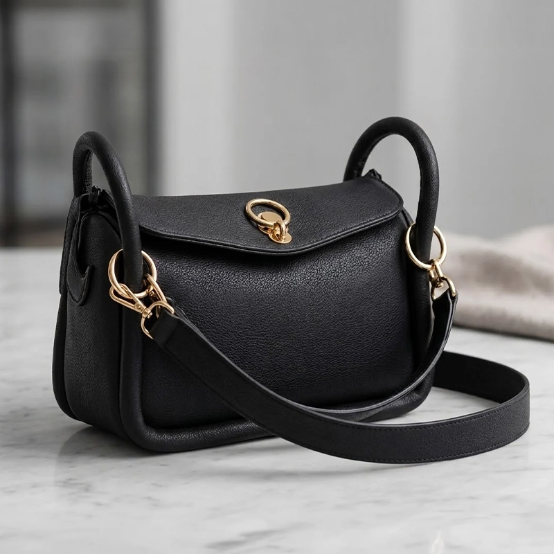 Black Top Handle Handbag