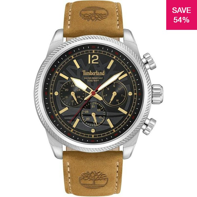 Alignment Dial 54% off on Men's Henniker II Leather Watch | OneDayOnly