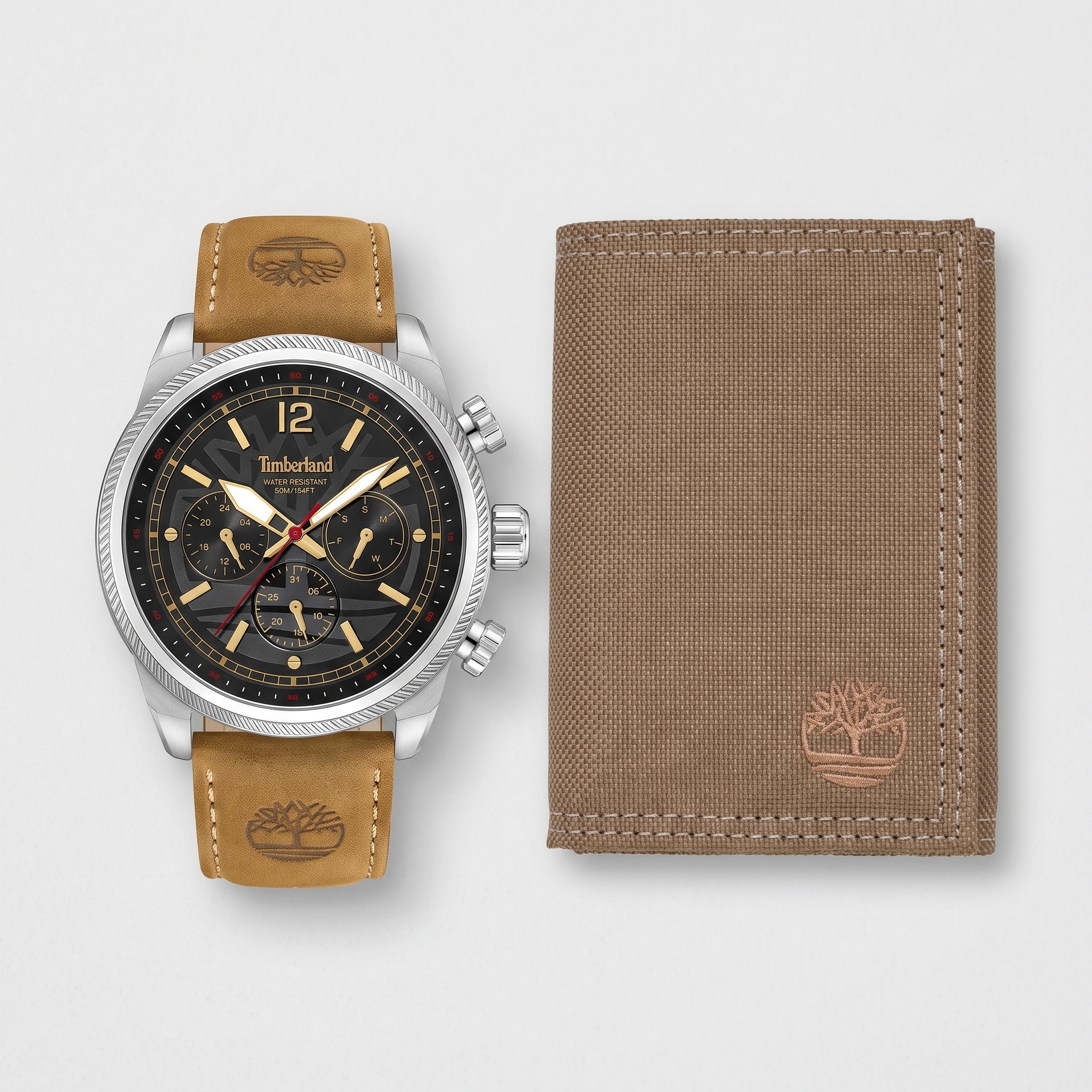 Men's Henniker II Multifunction Leather Watch and Tri-Fold Wallet
