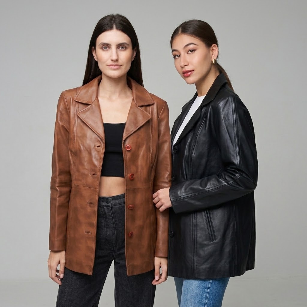 Ladies Genuine Leather Victoria Coat