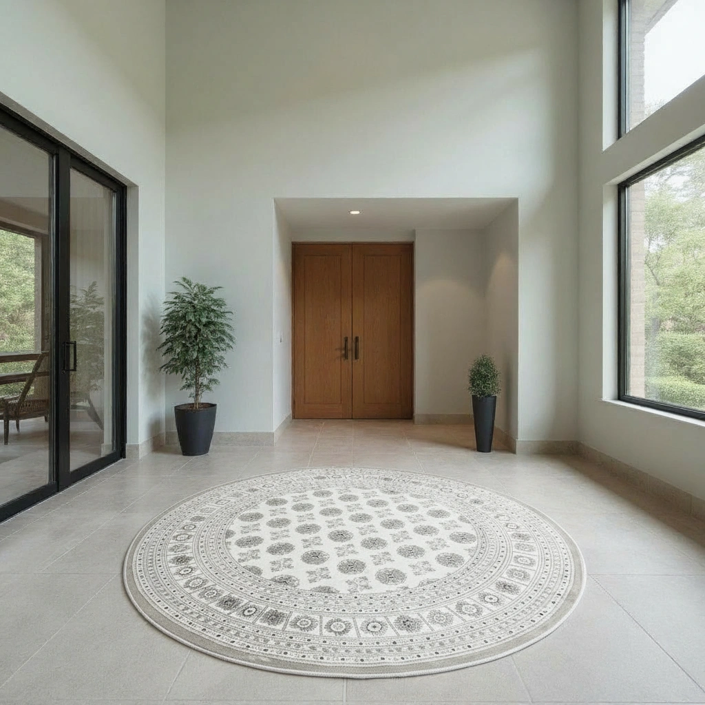 Traditional Beige Bokhara Round
