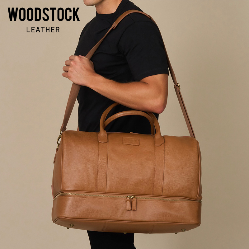 Genuine Leather Sterling Double-Layer Weekender Bag
