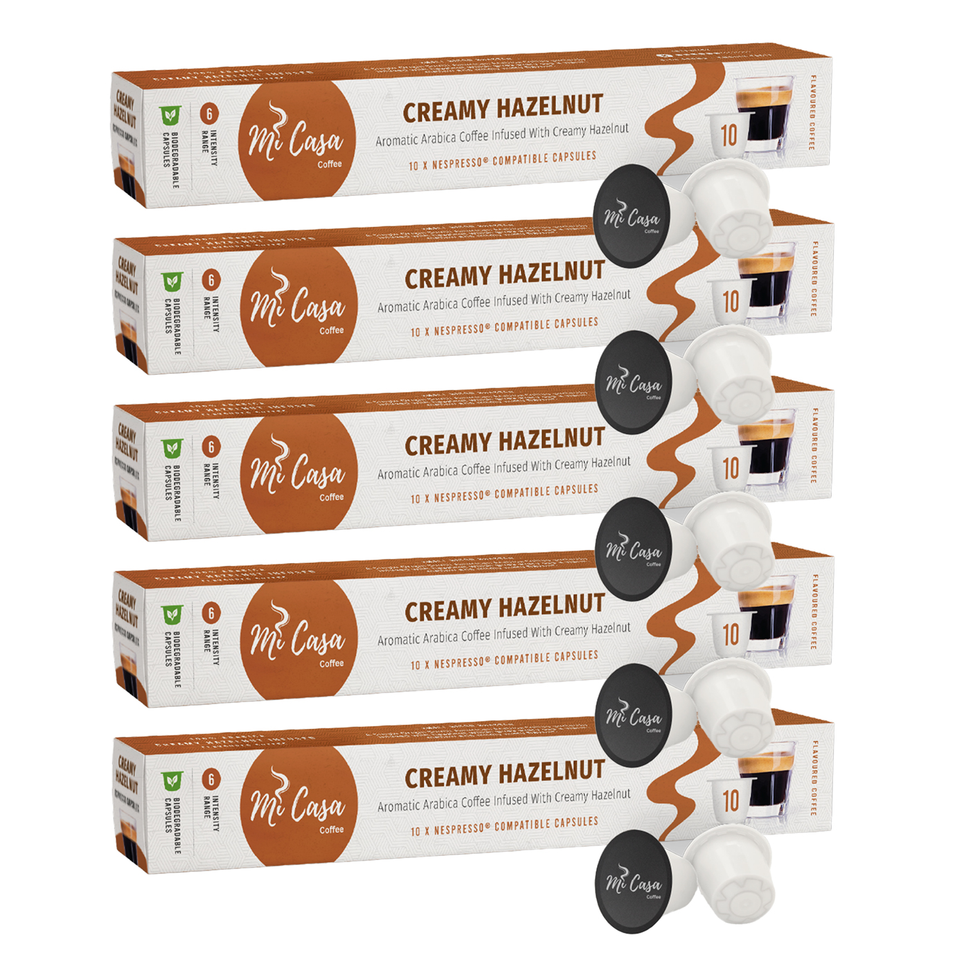 5x 10's Nespresso Compatible Coffee Capsules