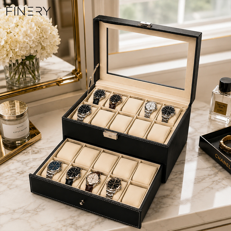 Milano 20-Slot Double Layer Watch Box