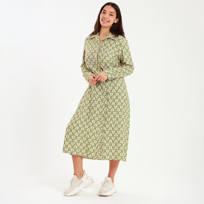 Ladies Niha Long Sleeve Shirt Dress